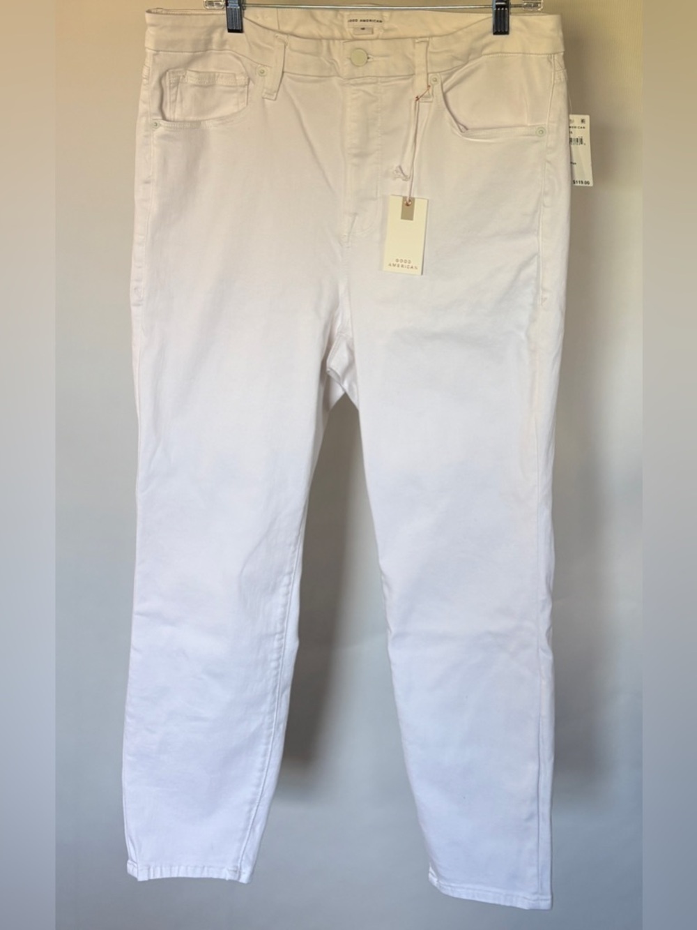 NEW w/Tags Good American Good Legs Crop White High-Rise Jeans Size 16 - Picture 2 of 13